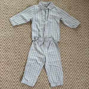Petite Plume Pajamas in size 3T. Baby blue and white gingham